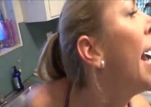 Muscled son gets sucked by a slutty step-mom